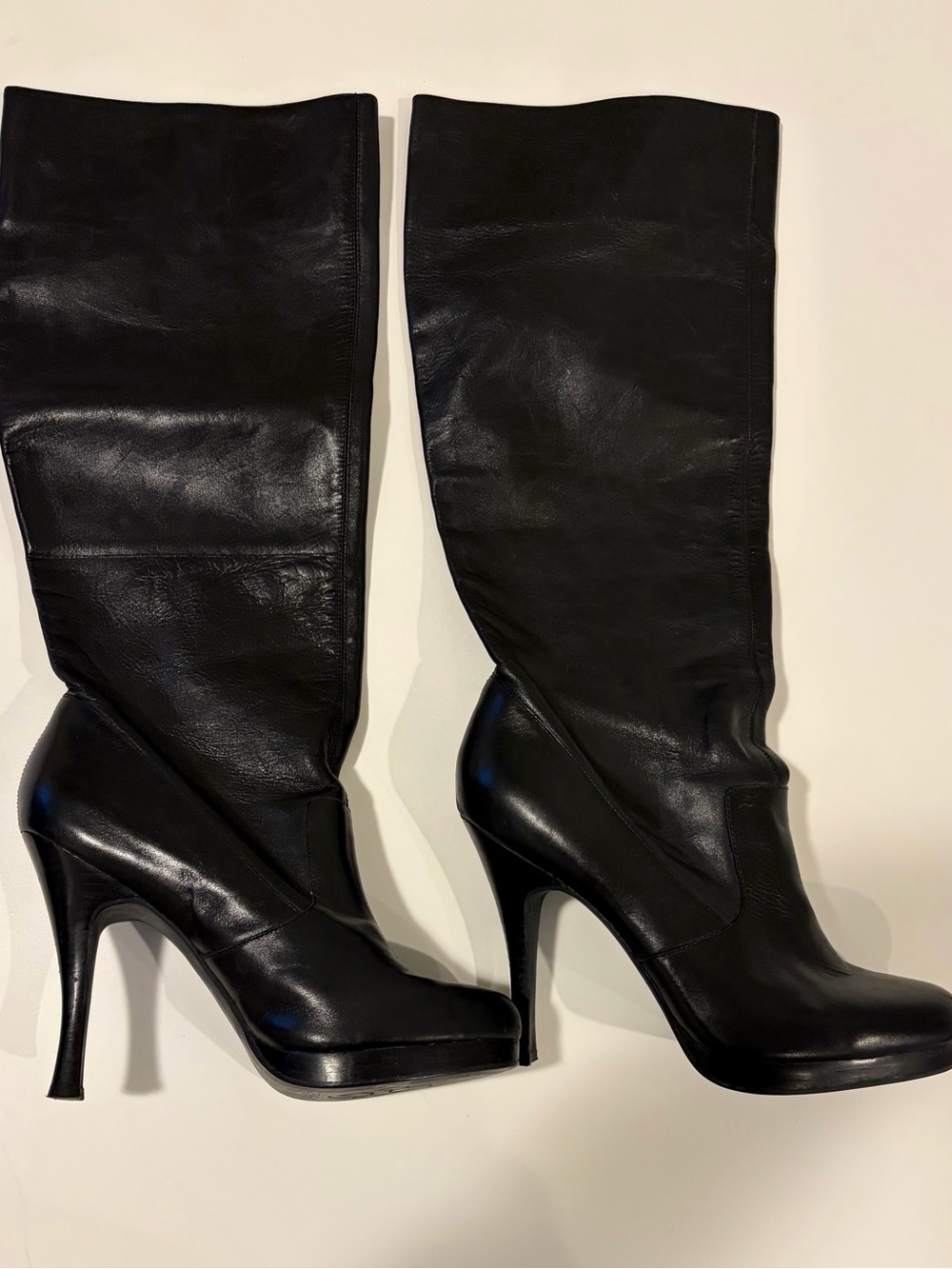 BCBGeneration Black Leather Heeled Boots